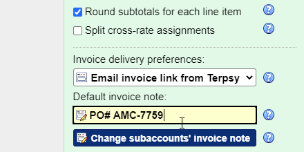 Add a default note for an organization