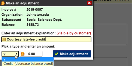 Adjust an invoice