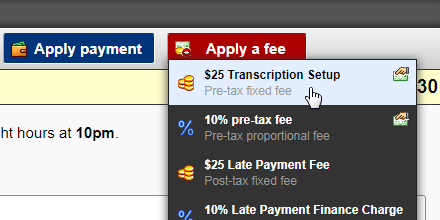 Apply fees to invoices