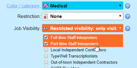 Assign an interpreter to a job