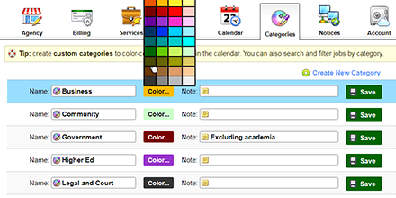 Create color categories for your calendar