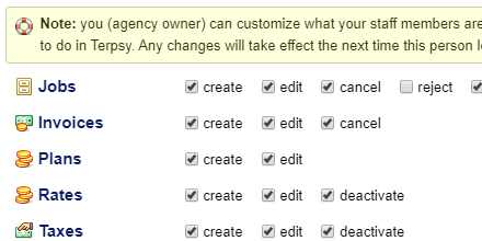 Change user permissions