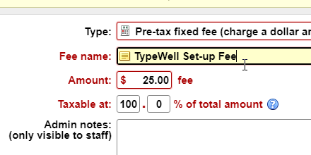 Create a taxable fee