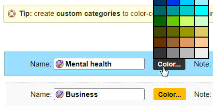 Create a custom calendar category
