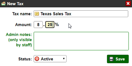Create a new sales tax / VAT