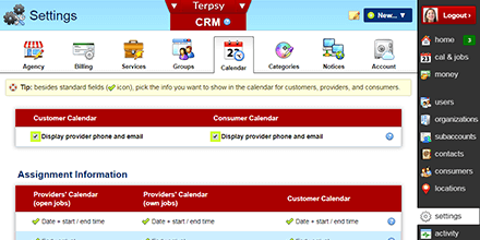 Customize calendar settings