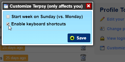 Customize Terpsy popup