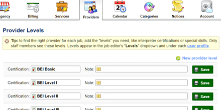 Customize your interpreter levels