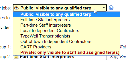 Default visibility for new jobs