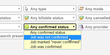 Find unconfirmed jobs