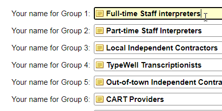 Interpreter group names