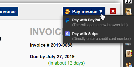 Online invoice payments