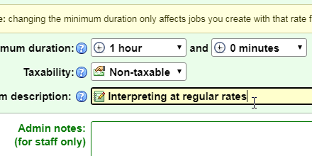 Rate billing options