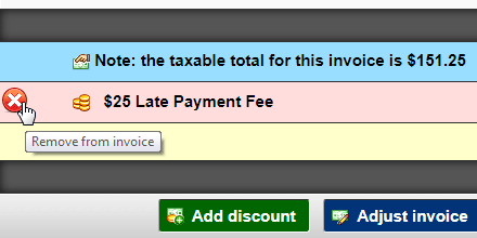 Remove late fee from invoice