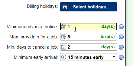 Scheduling options