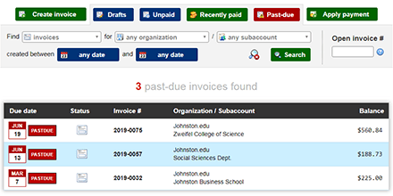 View pastdue invoices